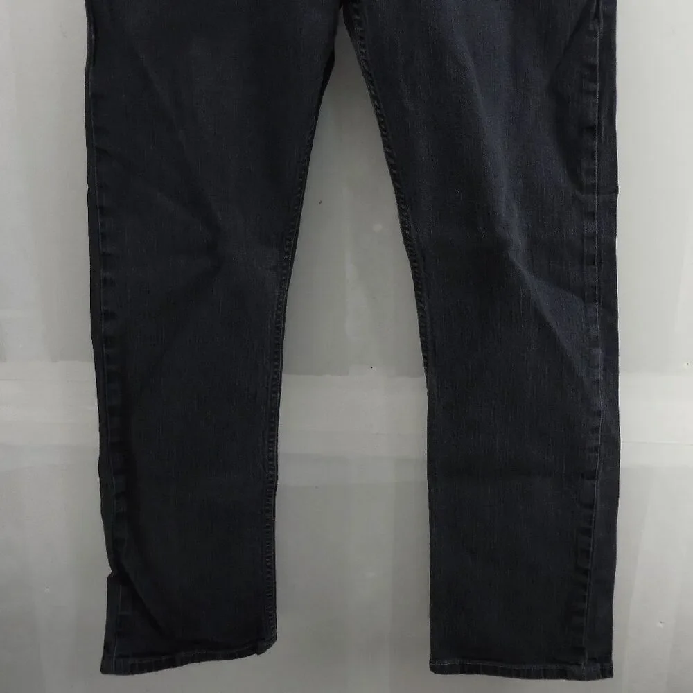 Levis 514 Slim Straight Stretch Black Jeans Mens 36x32 Hipster Grunge‎ Gothic
